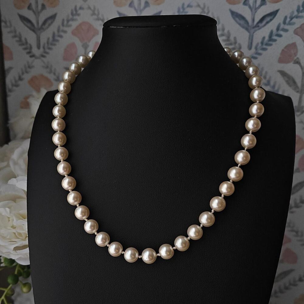 Vintage signed Napier faux pearls with gold tone clasp
